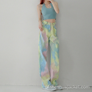 Kolorowe Damskie Damar Długi Spodnie